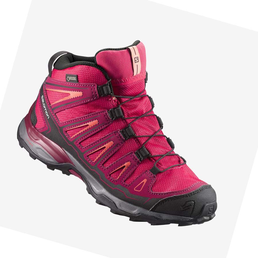 Salomon X-ULTRA MID GORE-TEX GTX J Çocuk Yürüyüş Ayakkabısı Kırmızı | TR 2033XYU